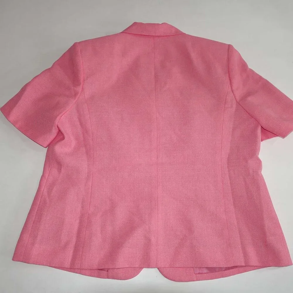 Le Suit Coral Pink Two-Piece Skirt Set - Picture 8 of 8